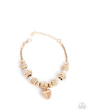 Pensive Polish - Gold Bracelet - Paparazzi Accessories Bracelet Bedazzle Me Pretty Mobile Fashion Boutique