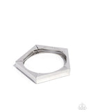 Pentagon Punk - Silver Bracelet - Paparazzi Accessories Bracelet Bedazzle Me Pretty Mobile Fashion Boutique