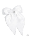 Perfect Poise - White Hair Clip - Paparazzi Accessories Hair Clip Bedazzle Me Pretty Mobile Fashion Boutique