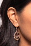 Persian Persuasion - Rose Gold Earrings - Paparazzi Accessories Earrings Bedazzle Me Pretty Mobile Fashion Boutique