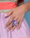 Petal Pact - Purple Ring - Paparazzi Accessories Ring Bedazzle Me Pretty Mobile Fashion Boutique