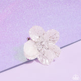 Petal Pact - White Ring - Paparazzi Accessories Ring Bedazzle Me Pretty Mobile Fashion Boutique