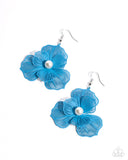 PETAL the Score - Blue Earrings - Paparazzi Accessories Earrings Bedazzle Me Pretty Mobile Fashion Boutique