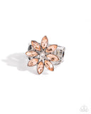Petaled Performance - Orange Ring - Paparazzi Accessories Ring Bedazzle Me Pretty Mobile Fashion Boutique