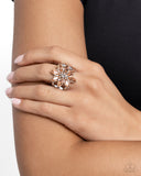 Petaled Performance - Orange Ring - Paparazzi Accessories Ring Bedazzle Me Pretty Mobile Fashion Boutique