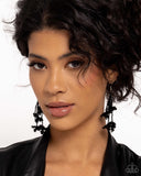 Petaled Precipitation - Black Earrings - Paparazzi Accessories Earrings Bedazzle Me Pretty Mobile Fashion Boutique