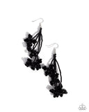 Petaled Precipitation - Black Earrings - Paparazzi Accessories Earrings Bedazzle Me Pretty Mobile Fashion Boutique