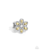 Petaled Promenade - Yellow Ring - Paparazzi Accessories Ring Bedazzle Me Pretty Mobile Fashion Boutique