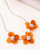 Petaled Promotion - Orange Necklace - Paparazzi Accessories Necklace Bedazzle Me Pretty Mobile Fashion Boutique
