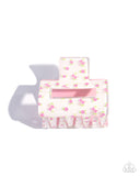 Petite Print - Pink Hair Clip - Paparazzi Accessories Hair Clip Bedazzle Me Pretty Mobile Fashion Boutique
