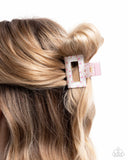 Petite Print - Pink Hair Clip - Paparazzi Accessories Hair Clip Bedazzle Me Pretty Mobile Fashion Boutique
