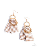 Picnic Pizzazz  - Brown Earrings - Paparazzi Accessories Earrings Bedazzle Me Pretty Mobile Fashion Boutique