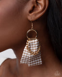 Picnic Pizzazz  - Brown Earrings - Paparazzi Accessories Earrings Bedazzle Me Pretty Mobile Fashion Boutique