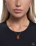 Picturesque Pumpkin - Orange Necklace - Paparazzi Accessories Necklace Bedazzle Me Pretty Mobile Fashion Boutique