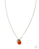 Picturesque Pumpkin - Orange Necklace - Paparazzi Accessories Necklace Bedazzle Me Pretty Mobile Fashion Boutique