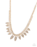 Piercing Passion - Gold Necklace - Paparazzi Accessories Necklace Bedazzle Me Pretty Mobile Fashion Boutique