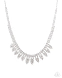 Piercing Passion - White Necklace - Paparazzi Accessories Necklace Bedazzle Me Pretty Mobile Fashion Boutique