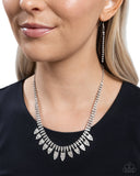 Piercing Passion - White Necklace - Paparazzi Accessories Necklace Bedazzle Me Pretty Mobile Fashion Boutique