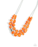 Pina Colada Paradise - Orange Necklace - Paparazzi Accessories Necklace Bedazzle Me Pretty Mobile Fashion Boutique