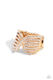 Pinched Promise - Gold Ring - Paparazzi Accessories Ring Bedazzle Me Pretty Mobile Fashion Boutique