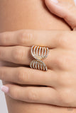 Pinched Promise - Gold Ring - Paparazzi Accessories Ring Bedazzle Me Pretty Mobile Fashion Boutique