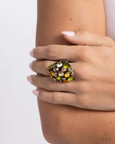 Piquant Persuasion - Brass Ring - Paparazzi Accessories Ring Bedazzle Me Pretty Mobile Fashion Boutique