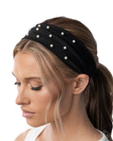 Placid Pearls - Black Headband - Paparazzi Accessories Bedazzle Me Pretty Mobile Fashion Boutique