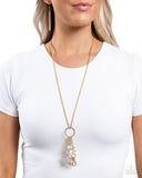 Planetary Pizzazz - Gold Lanyard - Paparazzi Accessories Lanyard Bedazzle Me Pretty Mobile Fashion Boutique