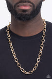 Player of the Year - Gold Mens Necklace - Paparazzi Accessories Mens Necklace Bedazzle Me Pretty Mobile Fashion Boutique