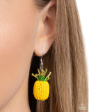 Pleasant Pineapple - Yellow Earrings - Paparazzi Accessories Earrings Bedazzle Me Pretty Mobile Fashion Boutique