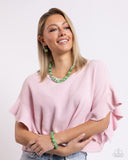 Plentiful Pearls - Green Necklace - Paparazzi Accessories Necklace Bedazzle Me Pretty Mobile Fashion Boutique
