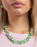 Plentiful Pearls - Green Necklace - Paparazzi Accessories Necklace Bedazzle Me Pretty Mobile Fashion Boutique