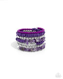 Plentiful Pizzazz - Purple Bracelet - Paparazzi Accessories Bracelet Bedazzle Me Pretty Mobile Fashion Boutique
