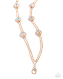 Pocketful of Sunshine - Gold Lanyard - Paparazzi Accessories Lanyard Bedazzle Me Pretty Mobile Fashion Boutique