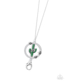 Poetic Patio - Green Lanyard - Paparazzi Accessories Lanyard Bedazzle Me Pretty Mobile Fashion Boutique