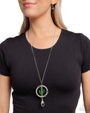 Poetic Patio - Green Lanyard - Paparazzi Accessories Lanyard Bedazzle Me Pretty Mobile Fashion Boutique