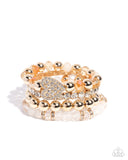 Poetically Plush - White Bracelet - Paparazzi Accessories Bracelet Bedazzle Me Pretty Mobile Fashion Boutique
