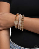 Poetically Plush - White Bracelet - Paparazzi Accessories Bracelet Bedazzle Me Pretty Mobile Fashion Boutique