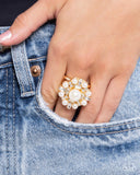 Pointed Park Avenue - Gold Ring - Paparazzi Accessories Ring Bedazzle Me Pretty Mobile Fashion Boutique