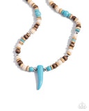 Pointed Patchwork - Blue Necklace - Paparazzi Accessories Necklace Bedazzle Me Pretty Mobile Fashion Boutique