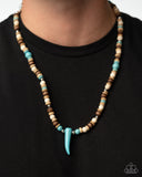 Pointed Patchwork - Blue Necklace - Paparazzi Accessories Necklace Bedazzle Me Pretty Mobile Fashion Boutique