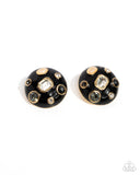 Polished Potential - Black Post Earrings - Paparazzi Accessories Post Earrings Bedazzle Me Pretty Mobile Fashion Boutique