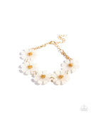 Poppin Pastel - White Bracelet - Paparazzi Accessories Bracelet Bedazzle Me Pretty Mobile Fashion Boutique