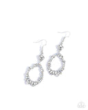 Poppin Pizzazz - White Earrings - Paparazzi Accessories Earrings Bedazzle Me Pretty Mobile Fashion Boutique