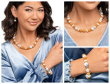 Porcelain Pizzazz - Blue Complete Look  - Paparazzi Accessories Bedazzle Me Pretty Mobile Fashion Boutique