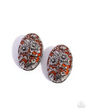 Portrait of Perfection - Orange Post Earrings - Paparazzi Accessories Post Earrings Bedazzle Me Pretty Mobile Fashion Boutique