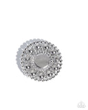 Posh Paladin - White Brooch - Paparazzi Accessories Brooch Bedazzle Me Pretty Mobile Fashion Boutique