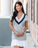 Posh Pattern - White Necklace - Paparazzi Accessories Necklace Bedazzle Me Pretty Mobile Fashion Boutique