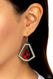 Poshly Photogenic - Red Earrings - Paparazzi Accessories Earrings Bedazzle Me Pretty Mobile Fashion Boutique