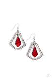 Poshly Photogenic - Red Earrings - Paparazzi Accessories Earrings Bedazzle Me Pretty Mobile Fashion Boutique